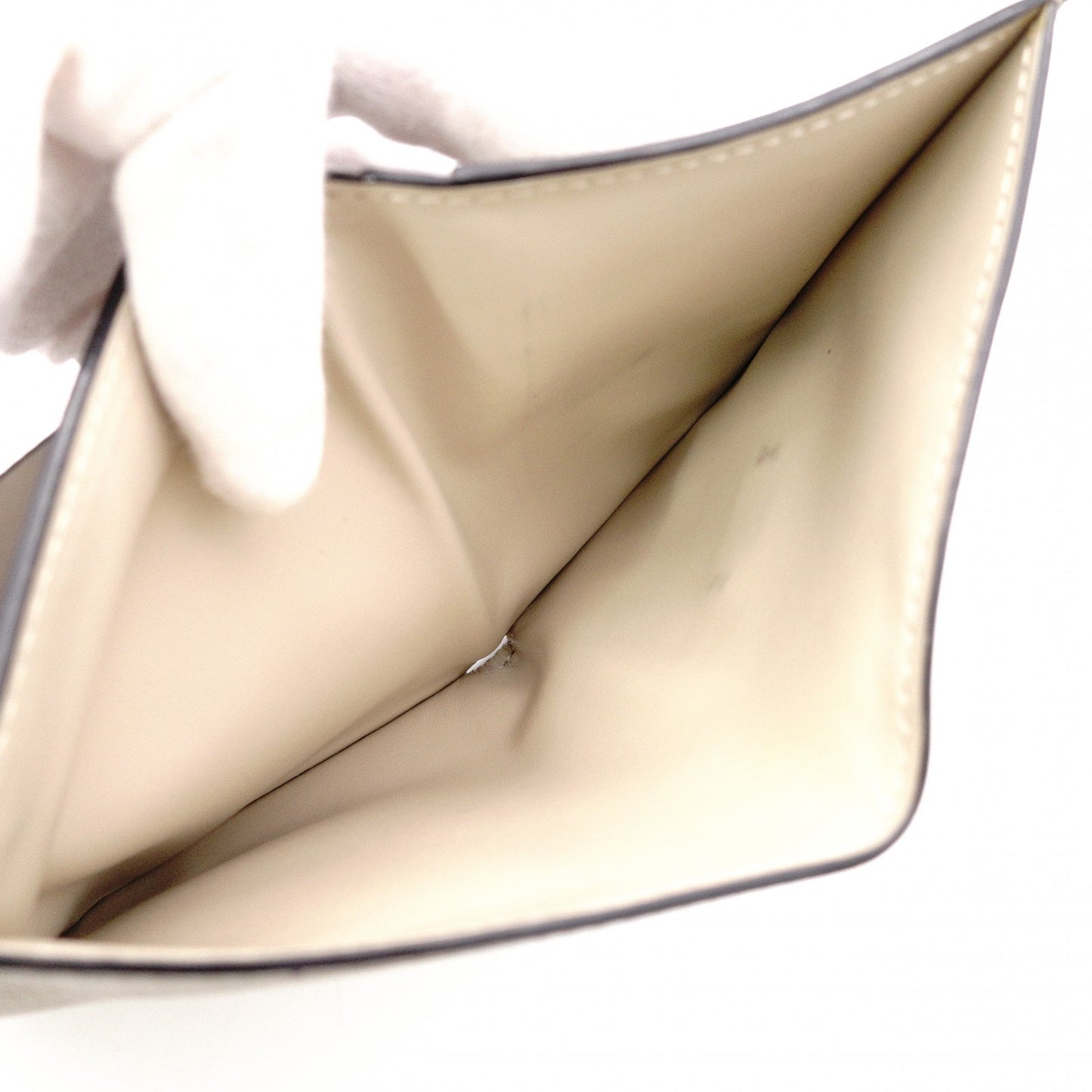 Valextra Iside Wallet, Tri-fold Wallet, Leather, Beige, Gold Hardware, Wallet