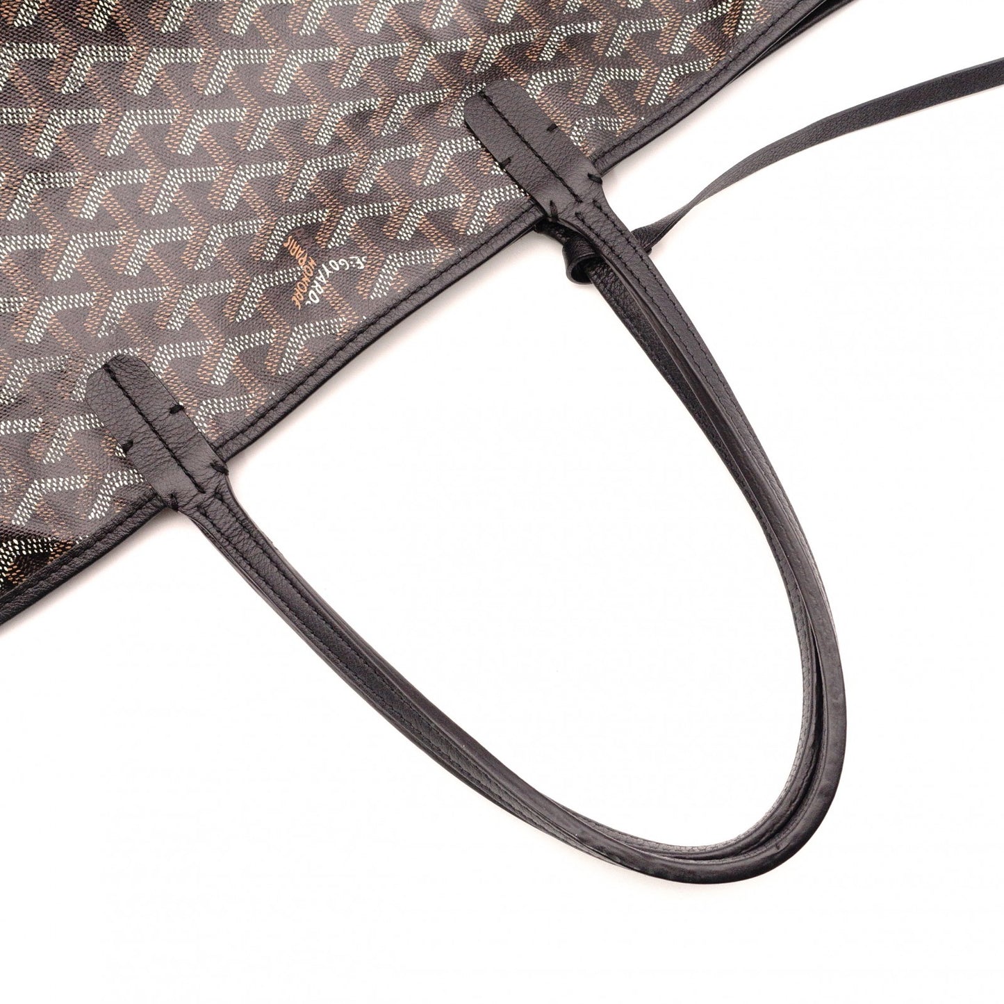 GOYARD Saint Louis PM Tote Bag, PVC and Leather, Black, Shoulder Bag