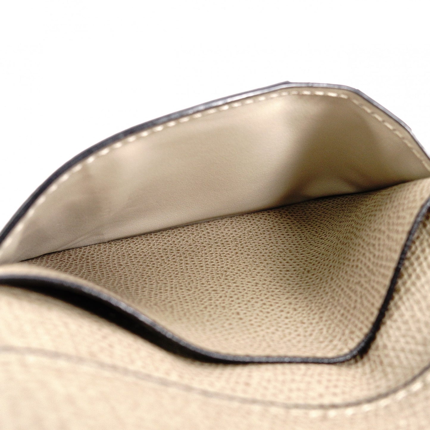 Valextra Iside Wallet, Tri-fold Wallet, Leather, Beige, Gold Hardware, Wallet