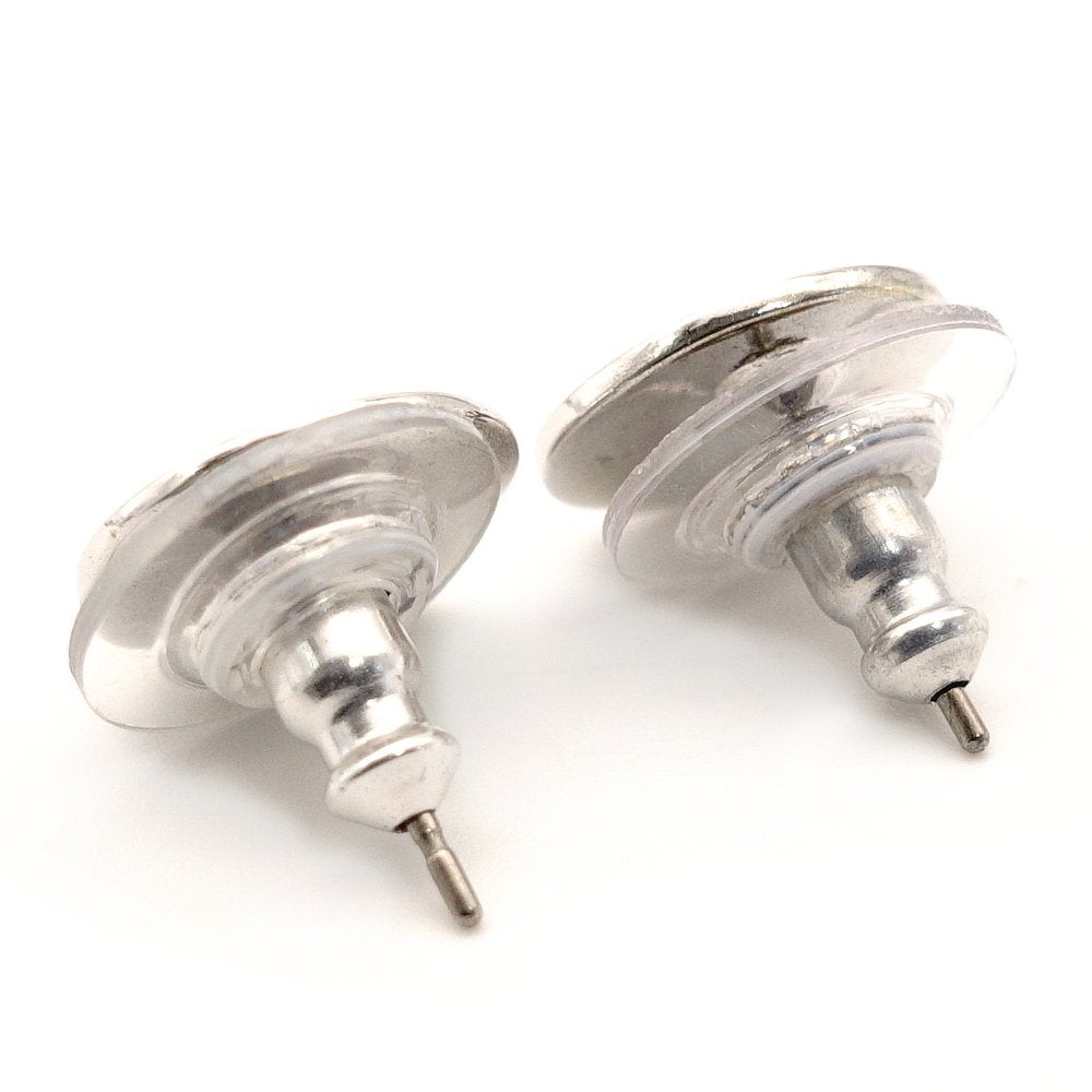 DIOR Earrings Necklace Set Silver Ribbon Rhinestone CD Logo 7-10-458