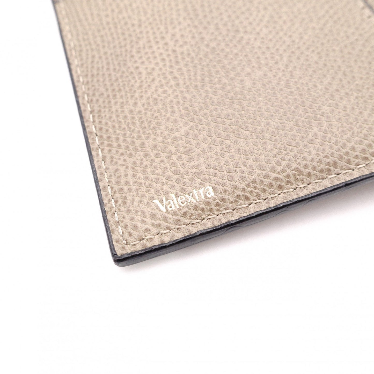 Valextra Iside Wallet, Tri-fold Wallet, Leather, Beige, Gold Hardware, Wallet