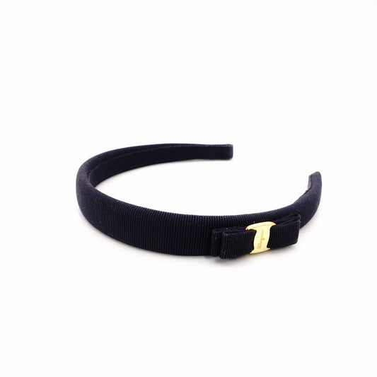 Salvatore Ferragamo Vara Hair Accessory Canvas Navy