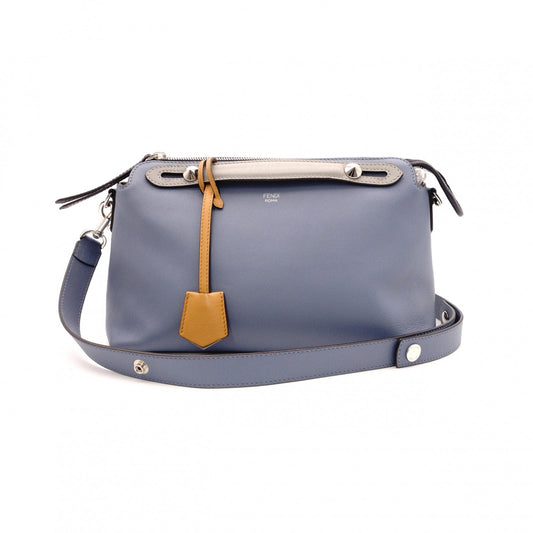 FENDI By the Way Handbag, Leather, Blue and Gray, 2-Way Crossbody