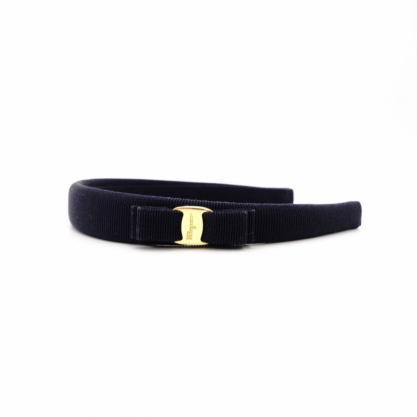Salvatore Ferragamo Vara Hair Accessory Canvas Navy