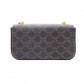 CELINE Claude Shoulder Bag, PVC, Brown, Logo, Gold Hardware