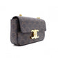 CELINE Claude Shoulder Bag, PVC, Brown, Logo, Gold Hardware