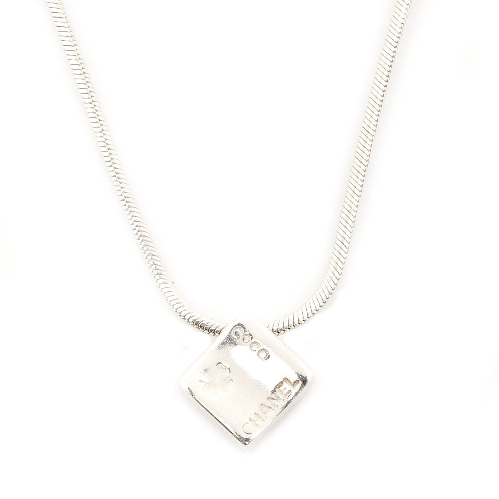 CHANEL Camellia Pendant Necklace Silver Sterling Silver 925 Approx. 18g coco 7-9-315