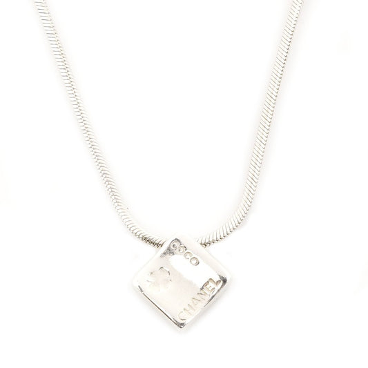 CHANEL Camellia Pendant Necklace Silver Sterling Silver 925 Approx. 18g coco 7-9-315