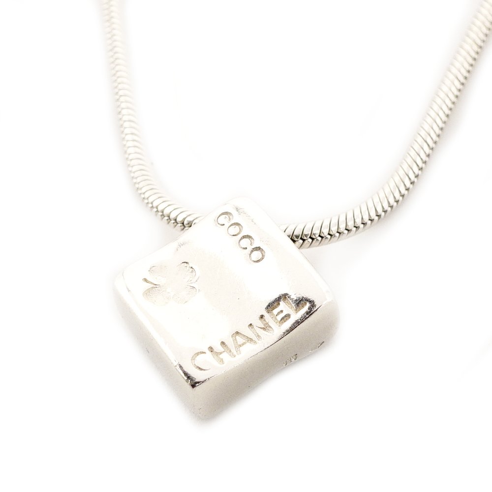 CHANEL Camellia Pendant Necklace Silver Sterling Silver 925 Approx. 18g coco 7-9-315