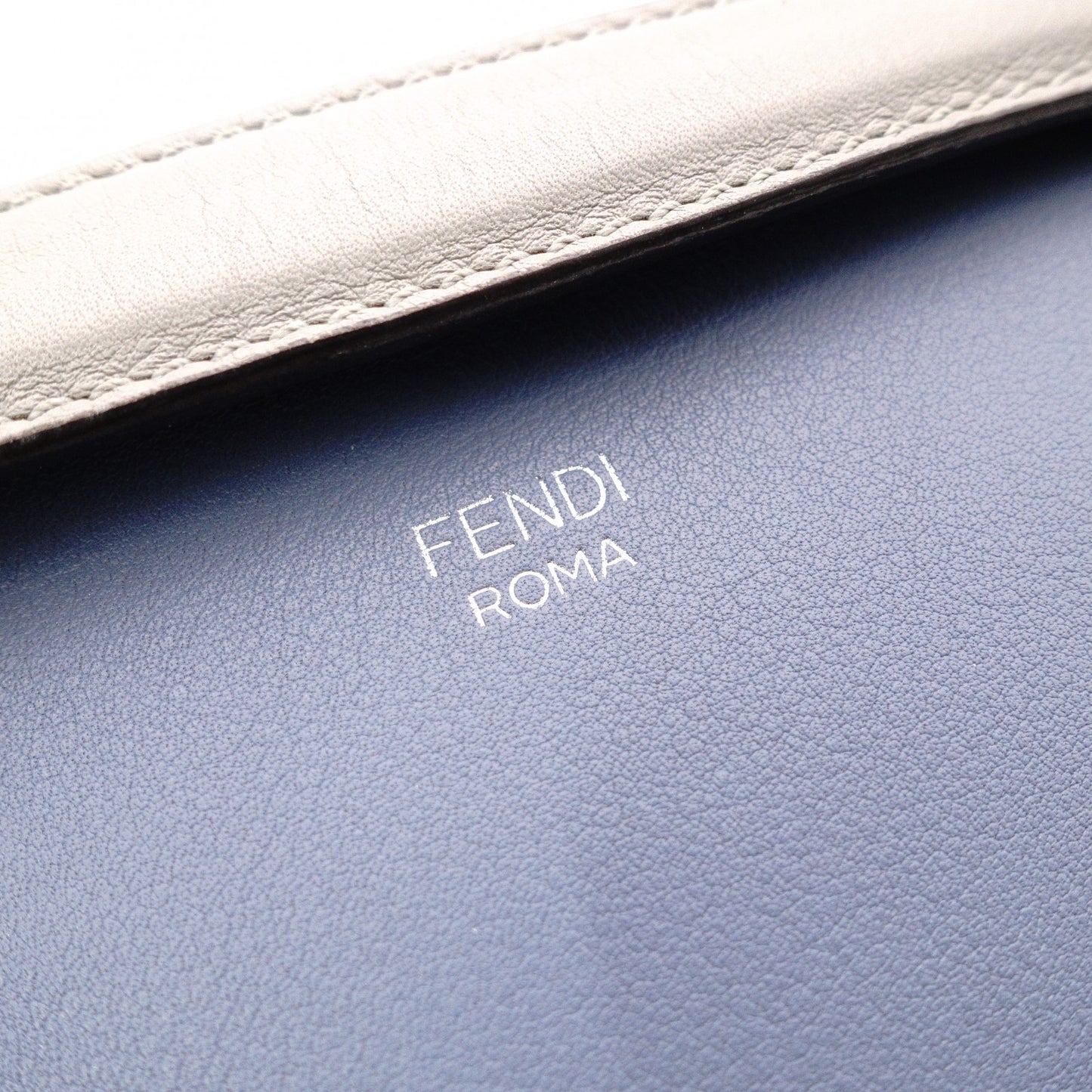FENDI By the Way Handbag, Leather, Blue and Gray, 2-Way Crossbody