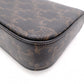 CELINE Claude Shoulder Bag, PVC, Brown, Logo, Gold Hardware