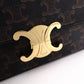 CELINE Claude Shoulder Bag, PVC, Brown, Logo, Gold Hardware