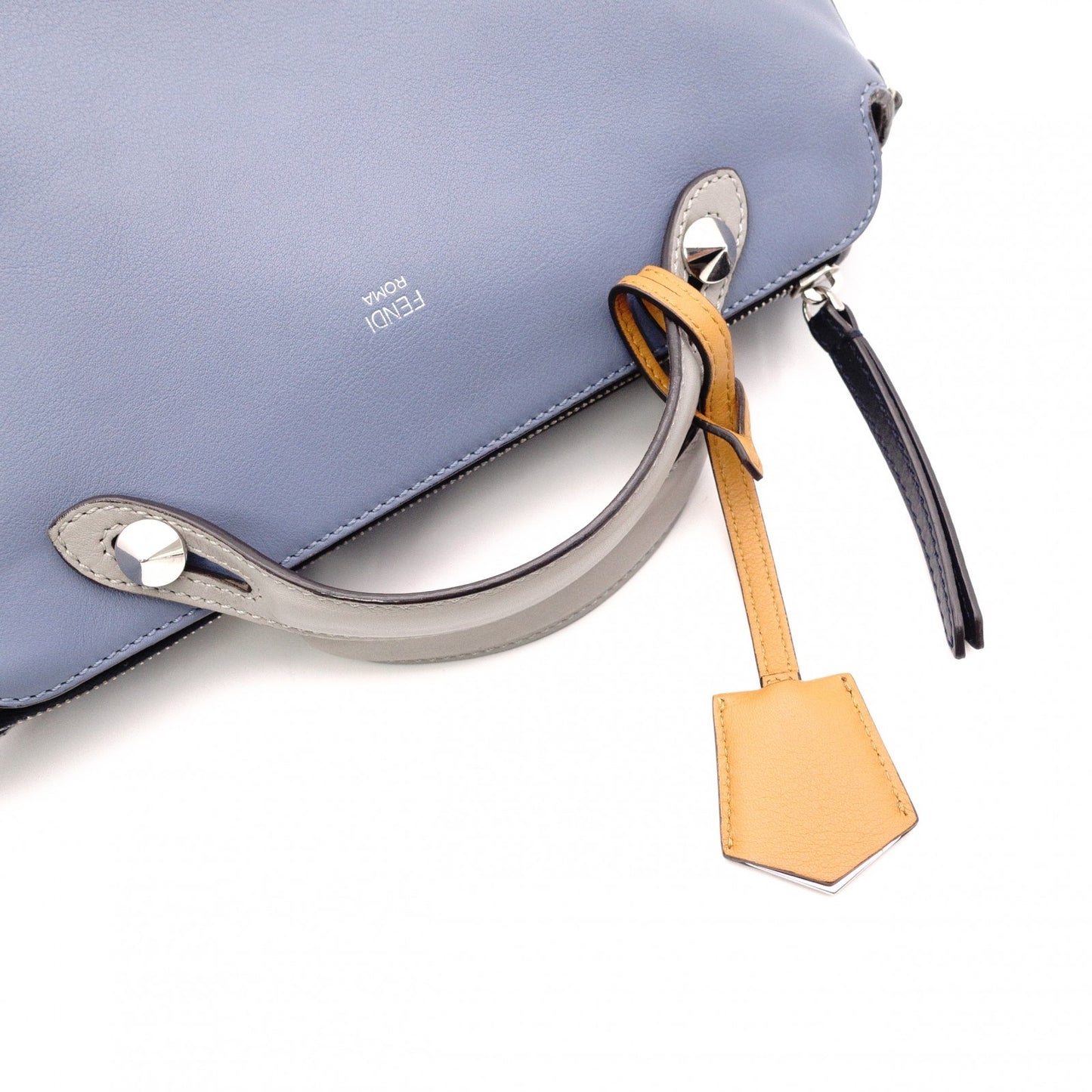 FENDI By the Way Handbag, Leather, Blue and Gray, 2-Way Crossbody