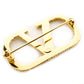 VALENTINO V Logo Signature Rhinestone Brooch Gold With Box 7-9-664