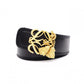 LOEWE Anagram Handbag, Leather, Black, Gold Hardware, Size 65, Wide Strap