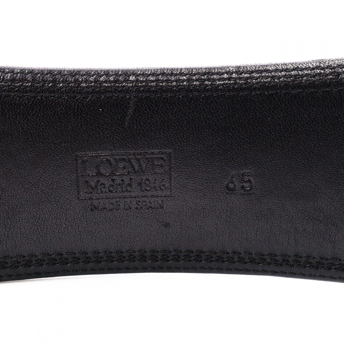 LOEWE Anagram Handbag, Leather, Black, Gold Hardware, Size 65, Wide Strap