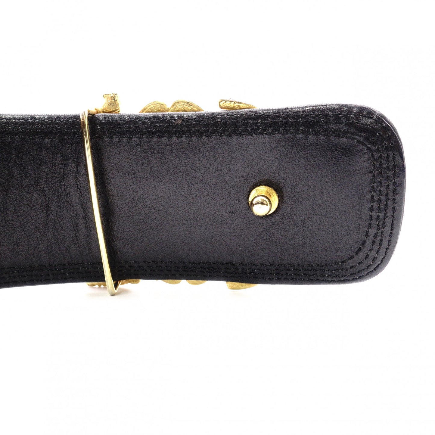 LOEWE Anagram Handbag, Leather, Black, Gold Hardware, Size 65, Wide Strap