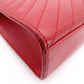 SAINT LAURENT Envelope Chevron Shoulder Bag, Leather, Red, Gold Hardware