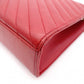 SAINT LAURENT Envelope Chevron Shoulder Bag, Leather, Red, Gold Hardware