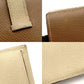 HERMES Béan Soufflé Beige × Brown Leather Silver Hardware □A Stamped Long Wallet Wallet 7-10-581