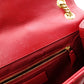 SAINT LAURENT Envelope Chevron Shoulder Bag, Leather, Red, Gold Hardware
