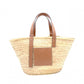 LOEWE Large Basket Handbag, Raffia/Leather, Beige, Woven Bag