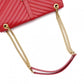 SAINT LAURENT Envelope Chevron Shoulder Bag, Leather, Red, Gold Hardware