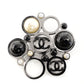 CHANEL Coco Mark Brooch with Faux Pearls, Gripois, Black × Gunmetal CC Mark, with Comets, 7-8-500