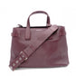 BURBERRY Banner Handbag, Leather, Maroon (Red), 2-Way Crossbody