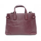 BURBERRY Banner Handbag, Leather, Maroon (Red), 2-Way Crossbody