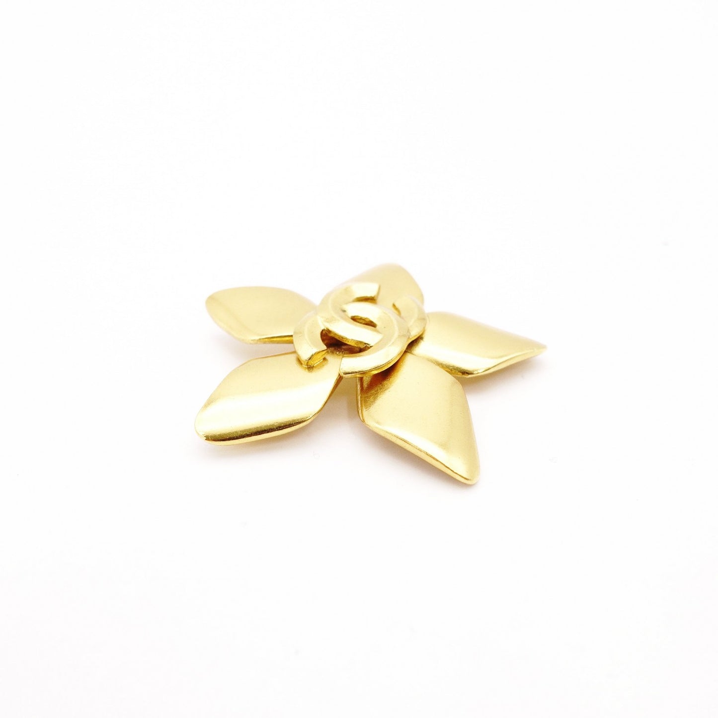 CHANEL Brooch Metal Gold Metal CC Logo