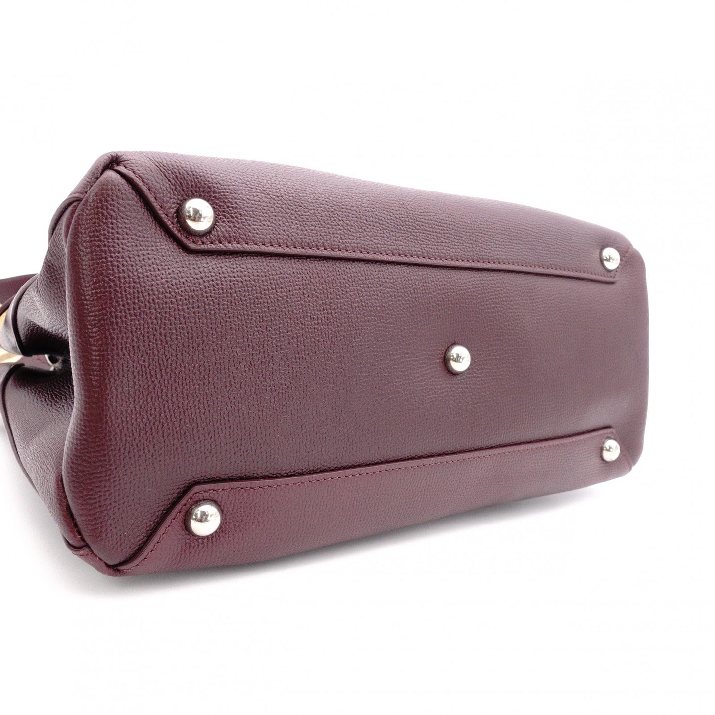 BURBERRY Banner Handbag, Leather, Maroon (Red), 2-Way Crossbody