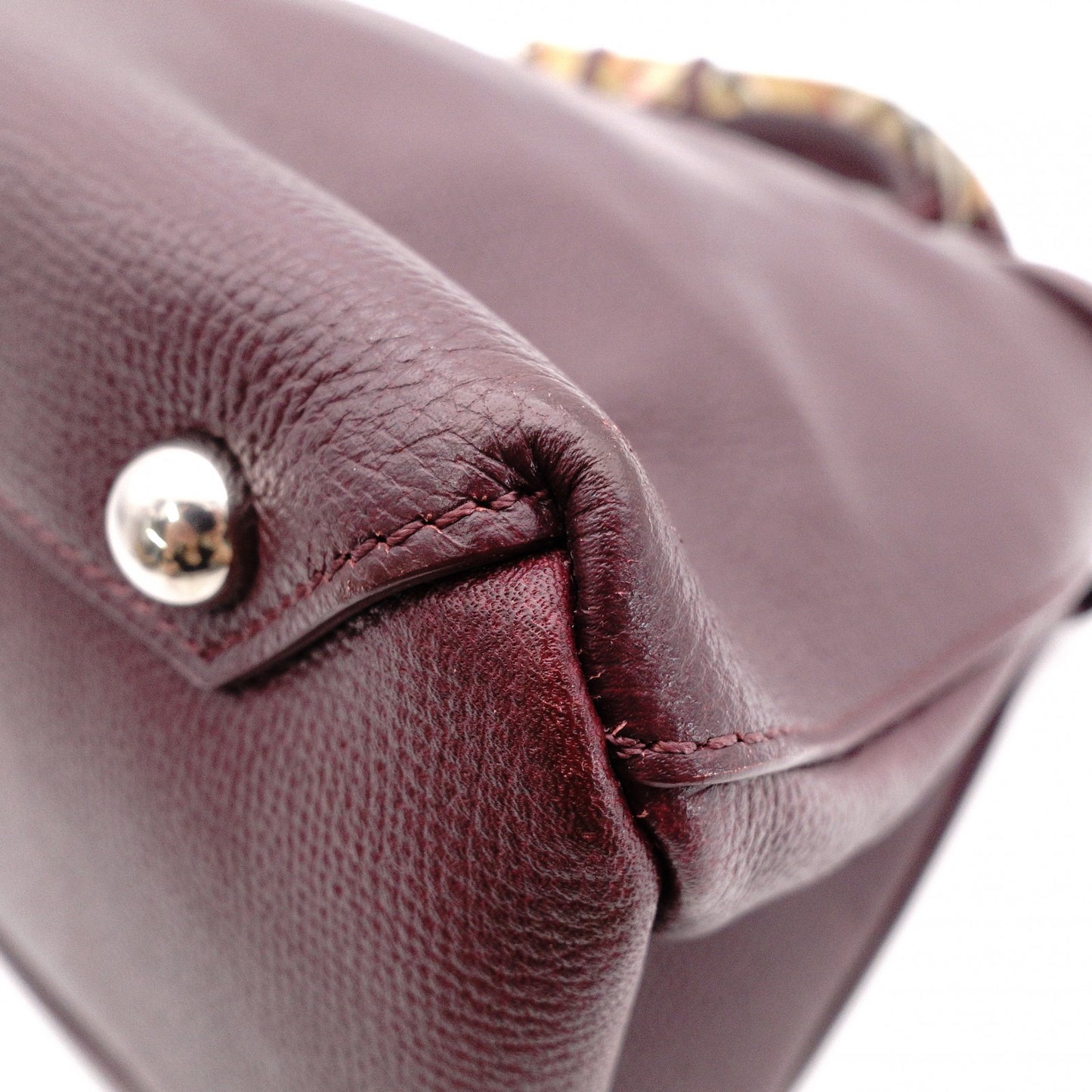 BURBERRY Banner Handbag, Leather, Maroon (Red), 2-Way Crossbody