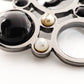 CHANEL Coco Mark Brooch with Faux Pearls, Gripois, Black × Gunmetal CC Mark, with Comets, 7-8-500