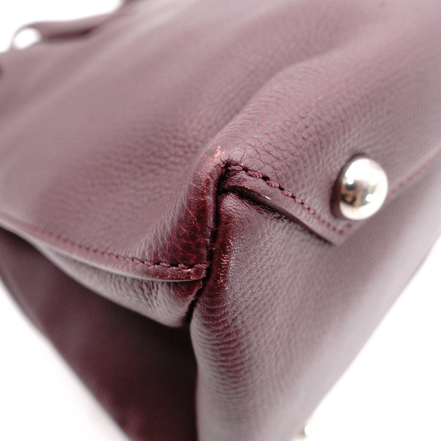 BURBERRY Banner Handbag, Leather, Maroon (Red), 2-Way Crossbody