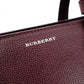 BURBERRY Banner Handbag, Leather, Maroon (Red), 2-Way Crossbody