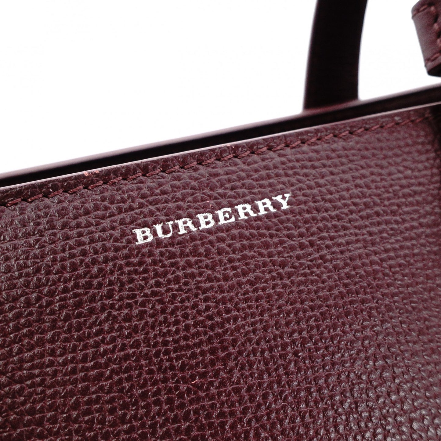 BURBERRY Banner Handbag, Leather, Maroon (Red), 2-Way Crossbody