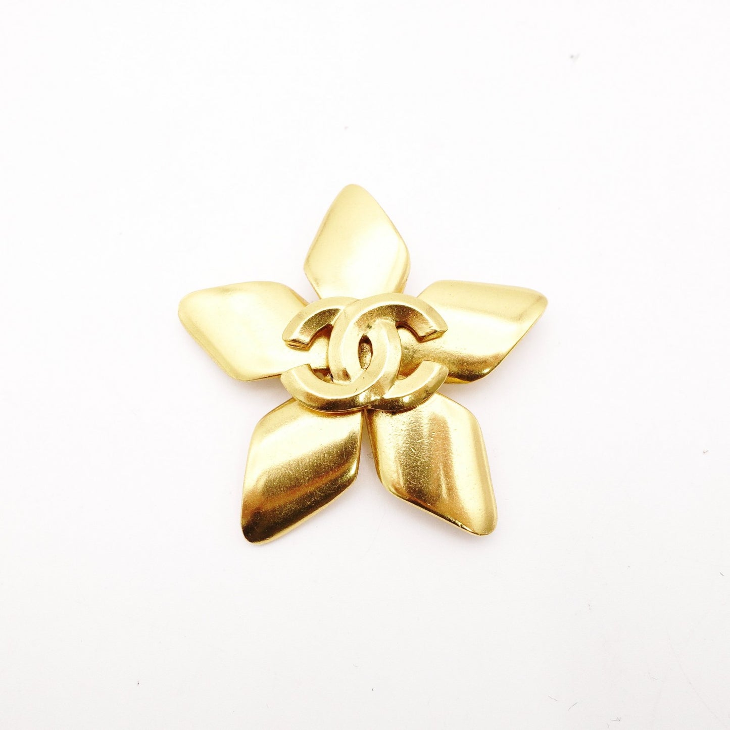 CHANEL Brooch Metal Gold Metal CC Logo