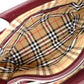 BURBERRY Banner Handbag, Leather, Maroon (Red), 2-Way Crossbody