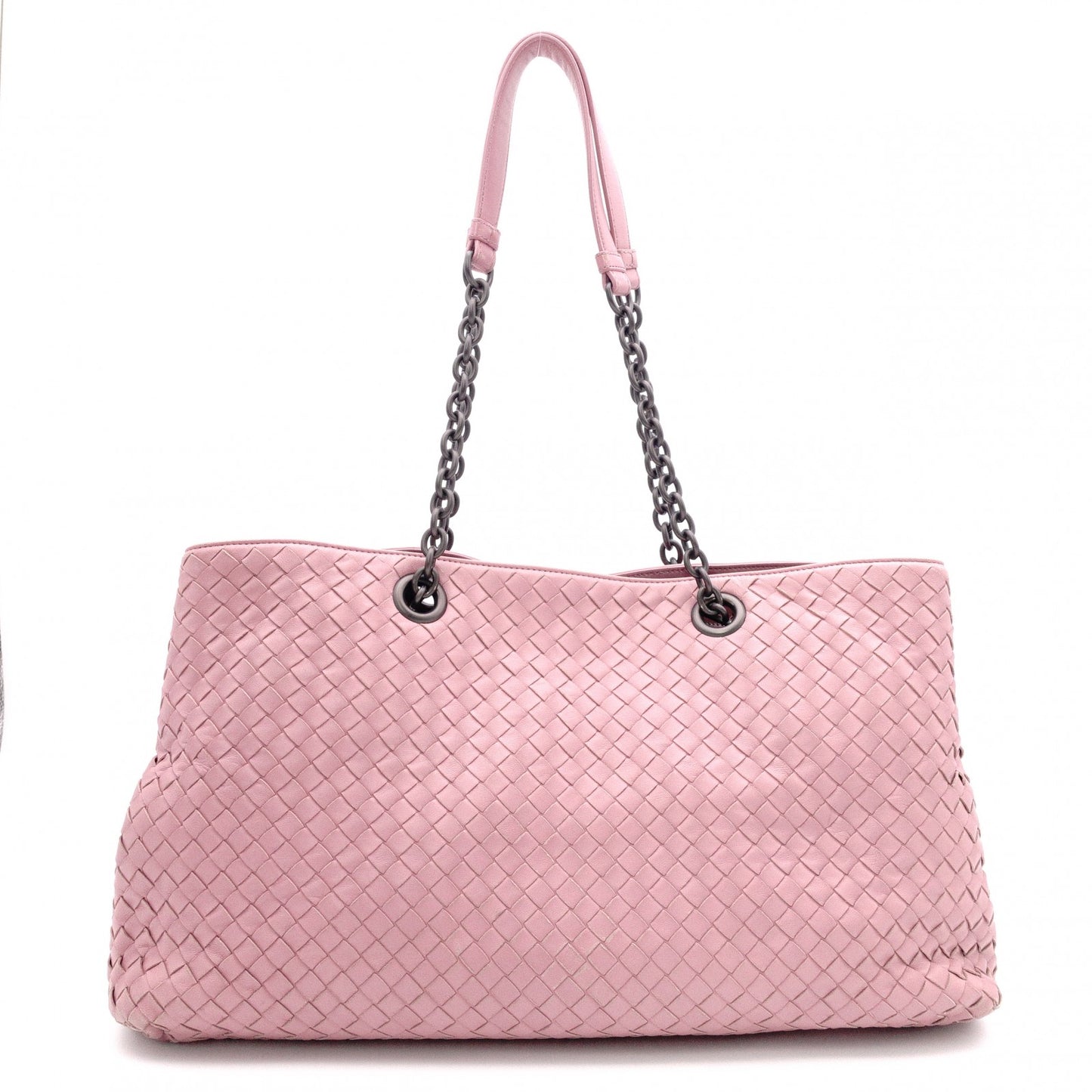Bottega Veneta Intrecciato Shoulder Bag, Leather, Pink, Chain