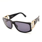 CHANEL Coco Mark Sunglasses Black Non-Prescription 02461 94305 CC Logo Gold Hardware 7-10-331