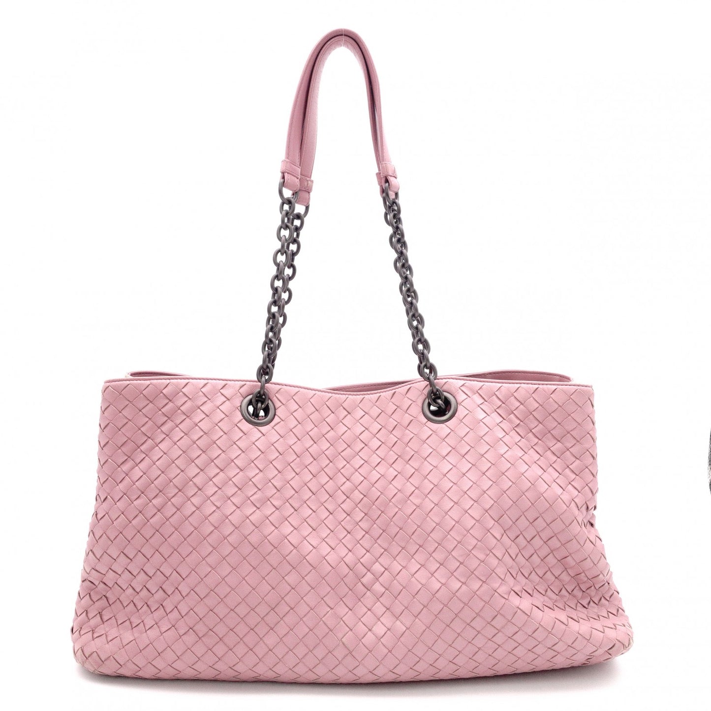 Bottega Veneta Intrecciato Shoulder Bag, Leather, Pink, Chain