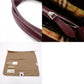BURBERRY Banner Handbag, Leather, Maroon (Red), 2-Way Crossbody