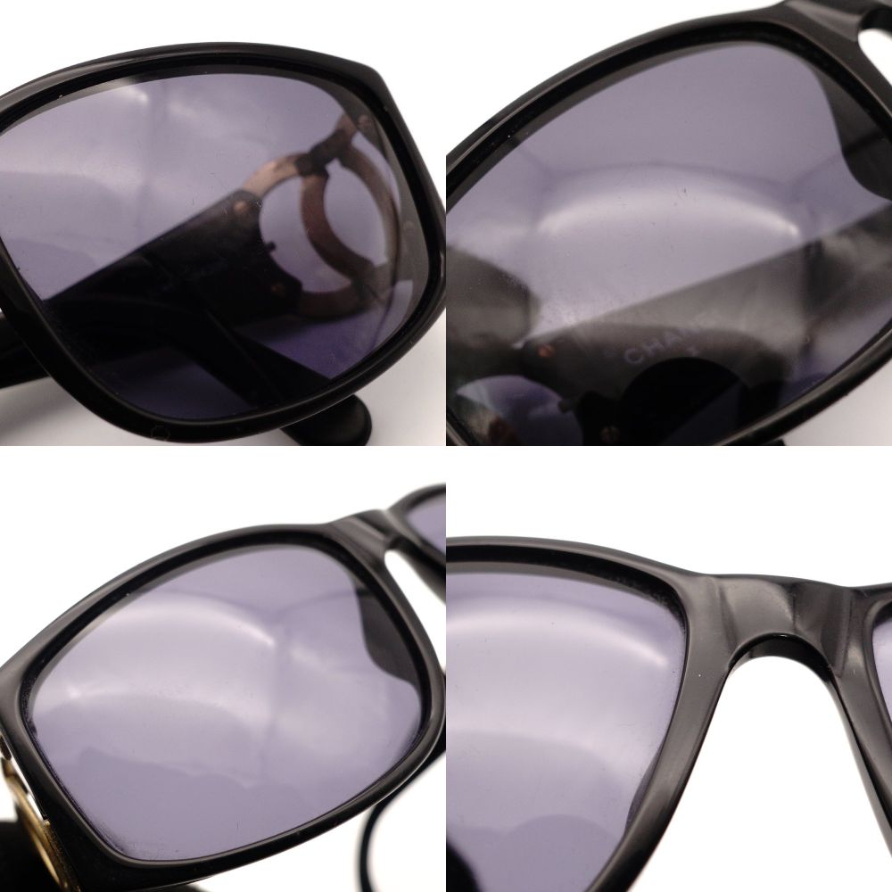 CHANEL Coco Mark Sunglasses Black Non-Prescription 02461 94305 CC Logo Gold Hardware 7-10-331