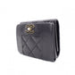CHANEL Caviar Skin Mademoiselle Tri-fold Wallet, Leather, Black, Gold Hardware, CC Logo