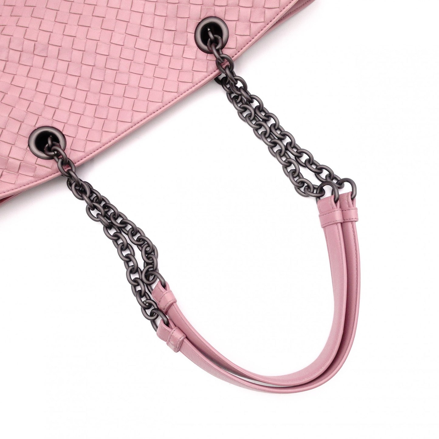 Bottega Veneta Intrecciato Shoulder Bag, Leather, Pink, Chain