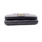 CHANEL Caviar Skin Mademoiselle Tri-fold Wallet, Leather, Black, Gold Hardware, CC Logo