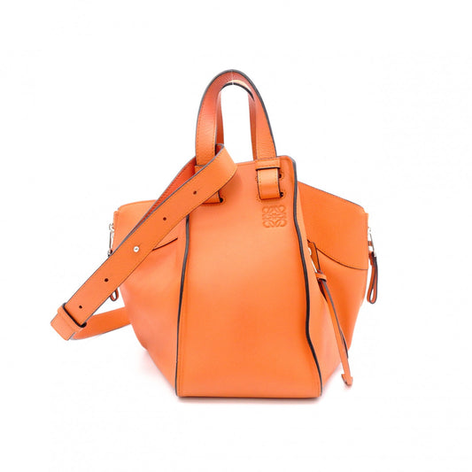 LOEWE Hammock Small Shoulder Bag, Leather, Orange, 2-Way Crossbody, Anagram