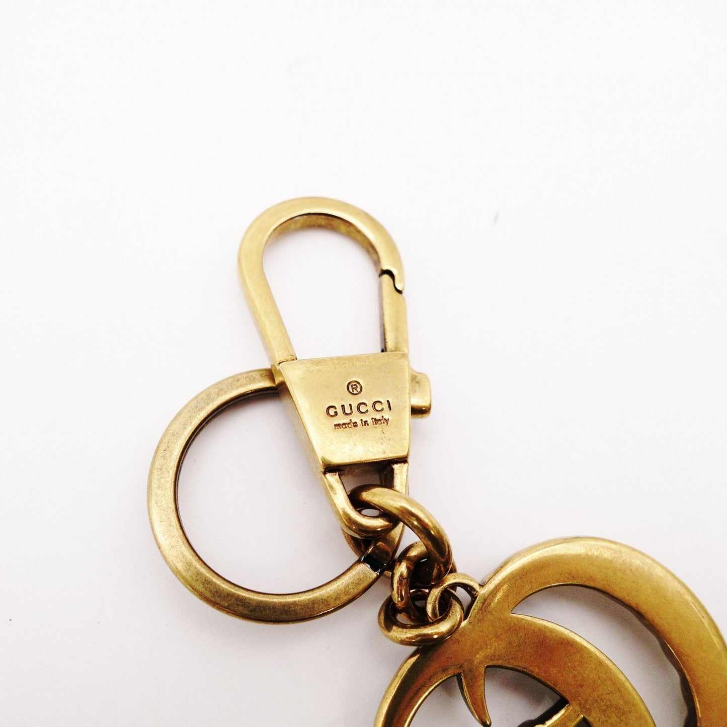 GUCCI Charm Metal Faux Pearl Gold Key Charm