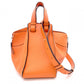 LOEWE Hammock Small Shoulder Bag, Leather, Orange, 2-Way Crossbody, Anagram